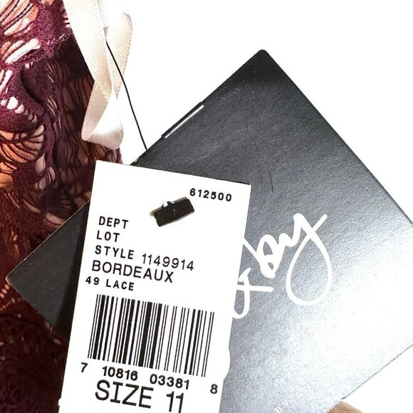 by & by dress NWT Bordeaux Size 11 Lace Sleeveless Party Red Purple Cocktail - Picture 5 of 8